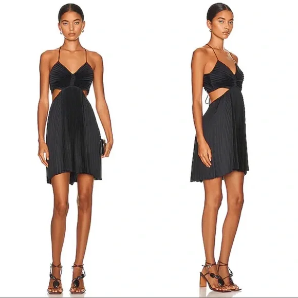 black mini dress with white Bonni Black and White Mini Dress Black / Large